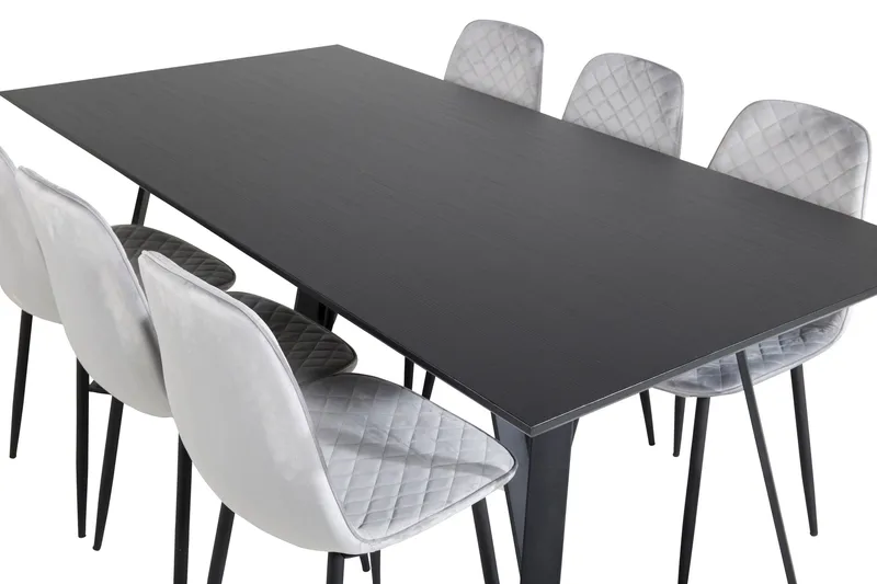 Marina Matgrupp 180 cm Rektangul är med 6 Polar stolar - Svart - Möbler - Matplats - Matgrupp & matbord med stolar