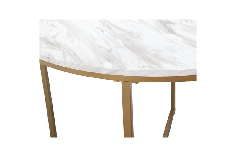 Maro Runt Matbord 110 cm i Trä med Metallunderrede - Vit|Gul - Möbler - Matplats - Matbord & köksbord