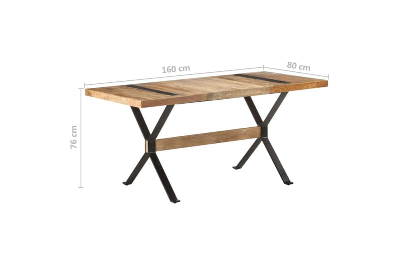 Matbord 160x80x76 cm grovt mangoträ - Brun - Möbler - Matplats - Matbord & köksbord