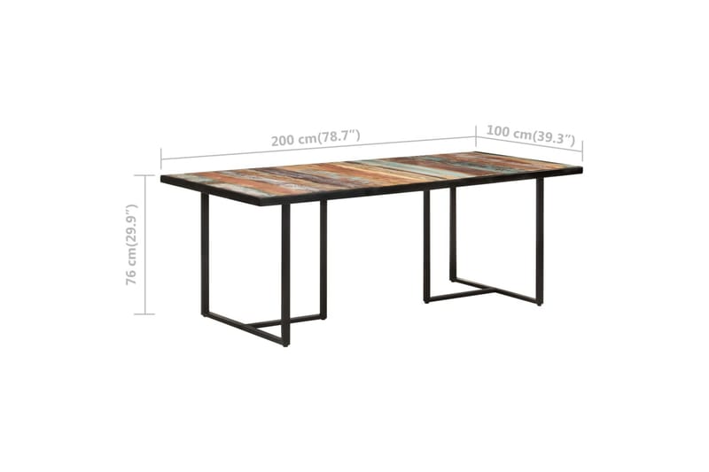 Matbord 200 cm massivt återvunnet trä - Brun - Möbler - Matplats - Matbord & köksbord