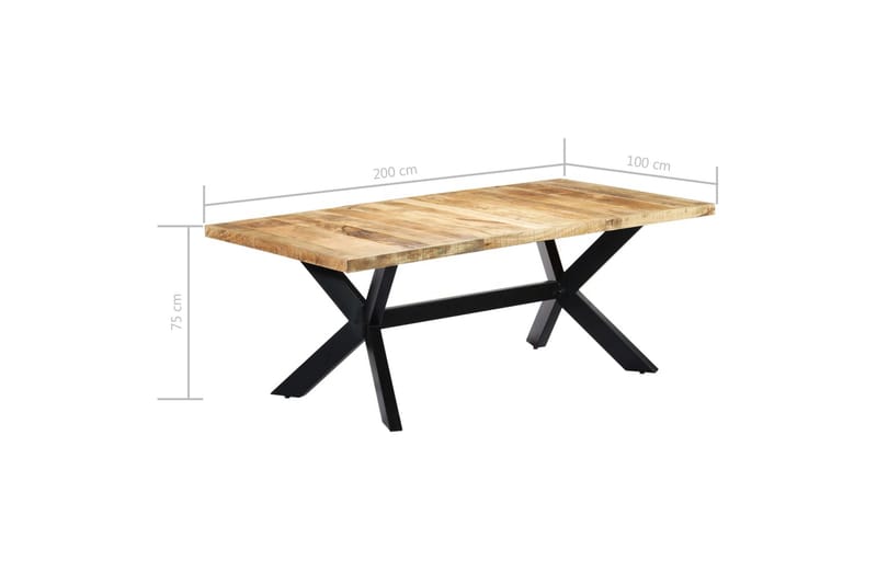Matbord 200x100x75 cm massivt mangoträ - Brun - Bord - Matbord & köksbord
