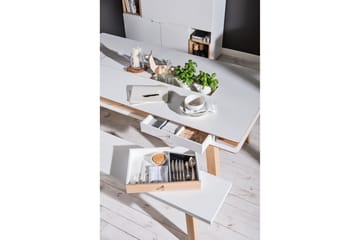 4You Rektangulärt Matbord 200x100 cm i Trä med Lådor - Vit - Möbler - Matplats - Matbord & köksbord
