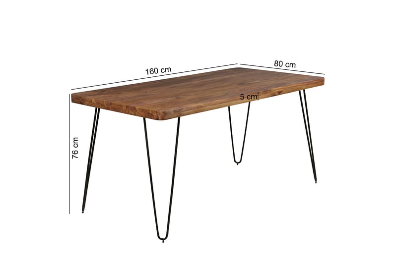 AMILEE Matbord 160 cm Brun - Möbler - Matplats - Matbord & köksbord