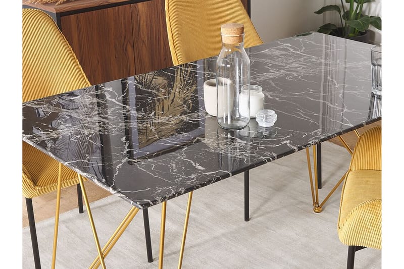 ARRINO Matbord 140 cm Svart/Guld - Möbler - Matplats - Matbord & köksbord