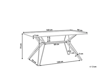 Ballina Matbord 160 cm - Vit/Svart - Möbler - Matplats - Matbord & köksbord