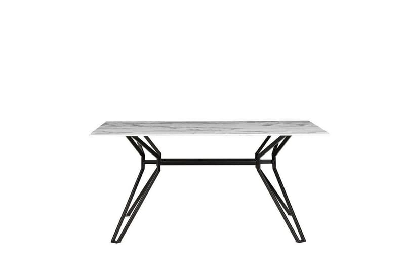 Ballina Rektangulärt Matbord 160 cm i Metall med Marmorutseende - Vit - Möbler - Matplats - Matbord & köksbord