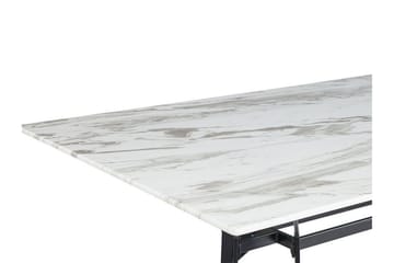Ballina Rektangulärt Matbord 160 cm i Metall med Marmorutseende - Vit - Möbler - Matplats - Matbord & köksbord