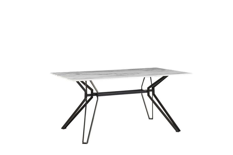 Ballina Rektangulärt Matbord 160 cm i Metall med Marmorutseende, Vit