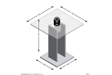 Bandol Litet Kvadratiskt Matbord 70 cm med Betongutseende - Betonggrå - Möbler - Matplats - Matbord & köksbord