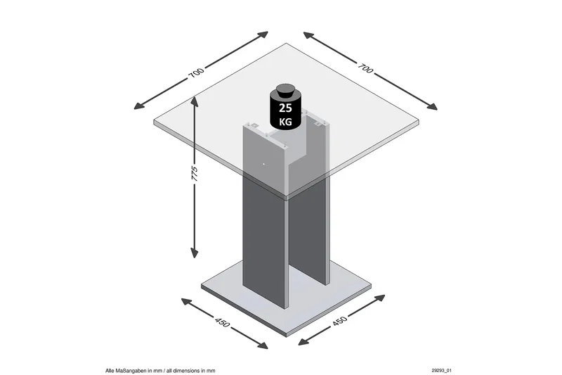 Bandol Litet Kvadratiskt Matbord 70 cm med Betongutseende - Betonggrå - Möbler - Matplats - Matbord & köksbord
