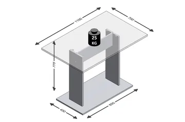 Bandol Rektangulärt Matbord 110 cm med Betongutseende - Grå - Möbler - Matplats - Matbord & köksbord