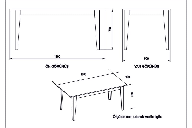 Bascle Rektangulärt Matbord 180 cm med Marmorutseende - Vit - Möbler - Matplats - Matbord & köksbord