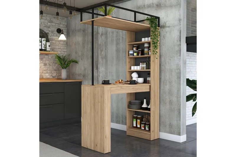 Matbord Beloumont Valnöt / Svart - Svart/Mörkbrun - Möbler - Matplats - Matbord & köksbord