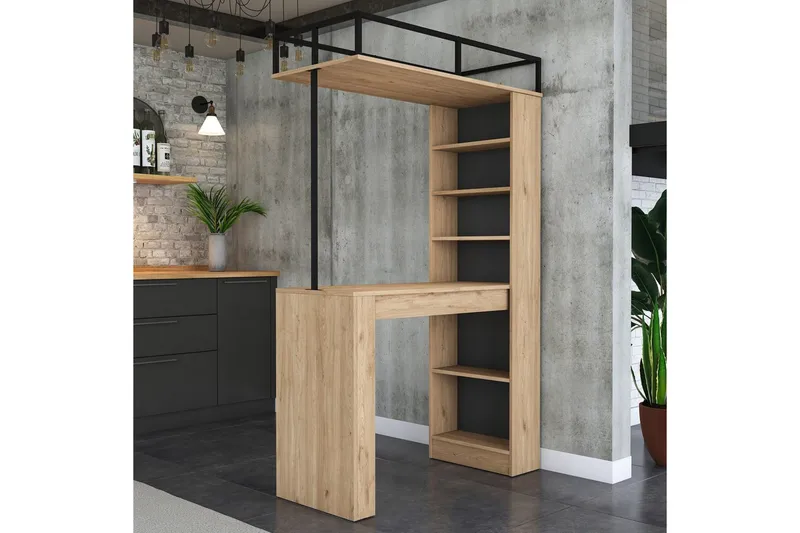 Matbord Beloumont Valnöt / Svart - Svart/Mörkbrun - Möbler - Matplats - Matbord & köksbord