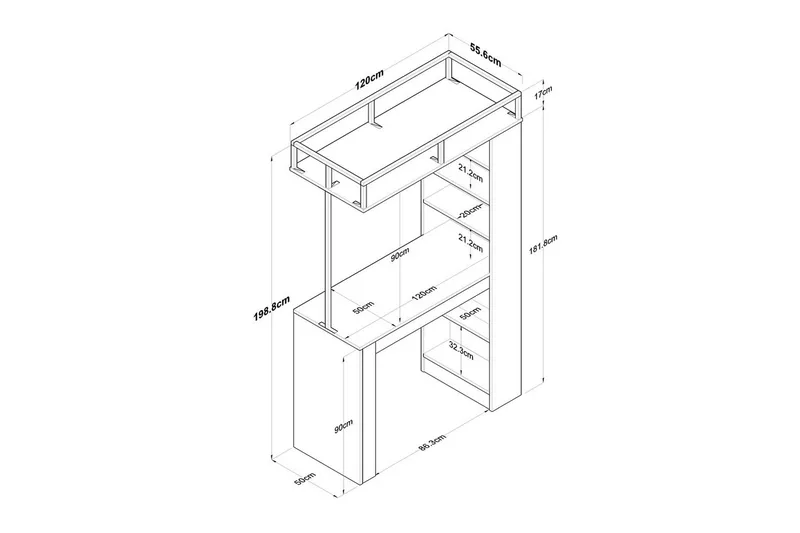 Matbord Beloumont Valnöt / Svart - Svart/Mörkbrun - Möbler - Matplats - Matbord & köksbord