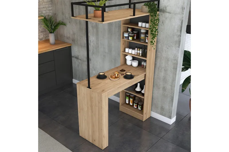 Matbord Beloumont Valnöt / Svart - Svart/Mörkbrun - Möbler - Matplats - Matbord & köksbord