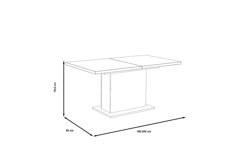 BESCH Matbord 90 cm Brun/Vit - Möbler - Matplats - Matbord & köksbord