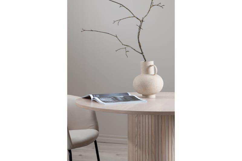 Bianca Runt Matbord 110 cm med Trä- och Ekutseende - Beige - Möbler - Matplats - Matbord & köksbord