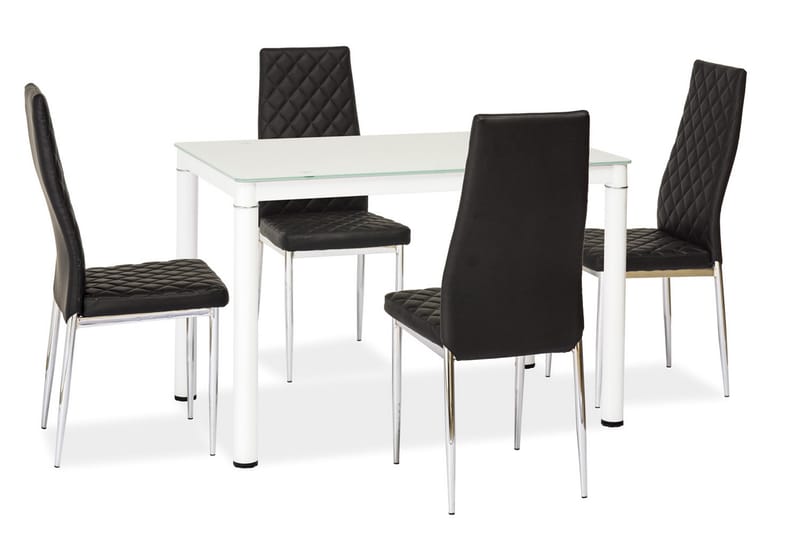 BOLDOG Matbord 110 cm Glas/Vit - Möbler - Matplats - Matbord & köksbord