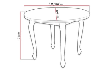 Boletus Utdragbart Runt Matbord 100–140 cm i Trä med Ekutseende - Beige - Möbler - Matplats - Matbord & köksbord