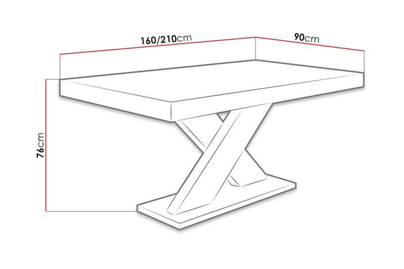 Bombax Utdragbart Rektangulärt Matbord 160–210 cm i Trä med Ekutseende - Beige - Möbler - Matplats - Matbord & köksbord