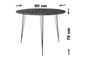 Bonnick Bord 90 cm - Svart/Vit - Möbler - Matplats - Matbord & köksbord