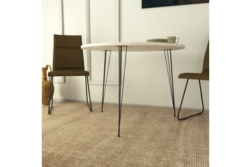 Bonnick Litet Runt Bord 90 cm med Ek- och Marmorutseende - Svart/Vit - Möbler - Matplats - Matbord & köksbord