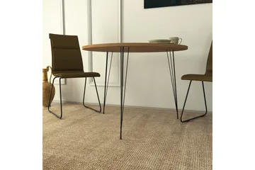 Bonnick Litet Runt Bord 90 cm med Trä- och Ekutseende - Brun/Svart - Möbler - Matplats - Matbord & köksbord