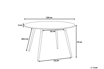 Bovio Runt Matbord 120 cm i Trä - Svart - Möbler - Matplats - Matbord & köksbord