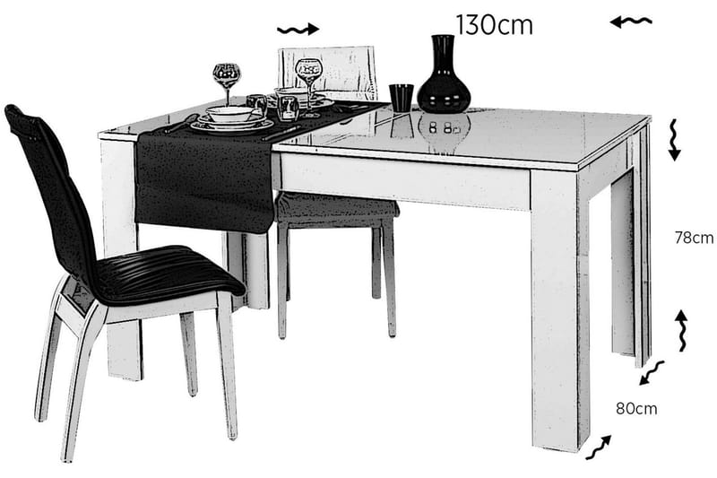 BRADLEY Matbord Förlängningsbart Vit - Vit - Bord - Matbord & köksbord