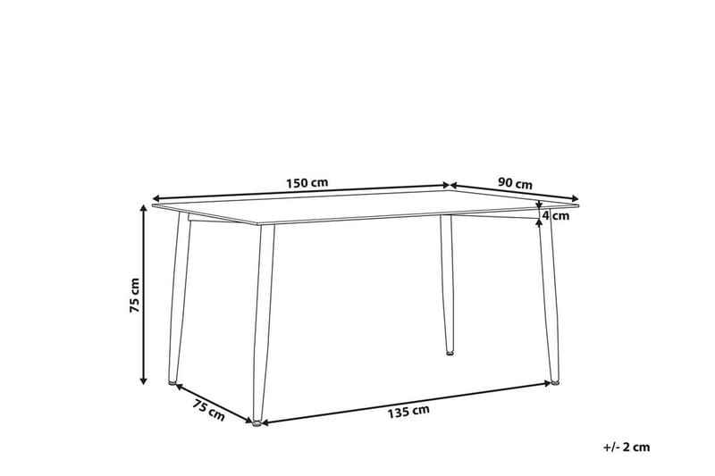BRAXTED Matbord 150 cm Glas/Svart - Möbler - Matplats - Matbord & köksbord