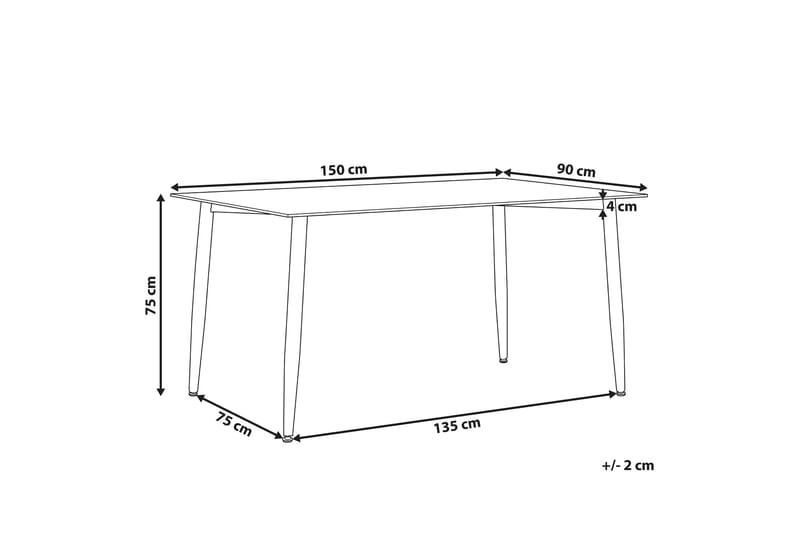 BRAXTED Matbord 150 cm Glas/Svart - Möbler - Matplats - Matbord & köksbord