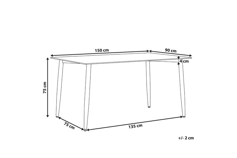 BRAXTED Matbord 150 cm Glas/Svart - Bord - Matbord & köksbord