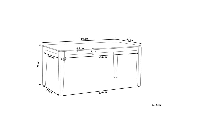 Cedar Rektangulärt Matbord 135 cm i Trä med Valnötsutseende - Mörkbrun - Möbler - Matplats - Matbord & köksbord