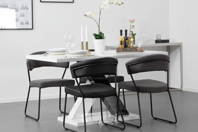 Cesi Rektangulärt Matbord 140 cm i Målat Trä - Vit / Svart - Möbler - Matplats - Matbord & köksbord