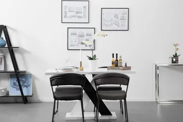 Cesi Rektangulärt Matbord 140 cm i Målat Trä - Vit|Svart - Möbler - Matplats - Matbord & köksbord