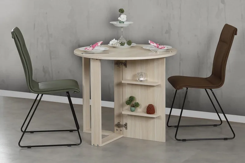 Comfortale Matbord Runt Hopfällbart - Ek - Möbler - Matplats - Matbord & köksbord