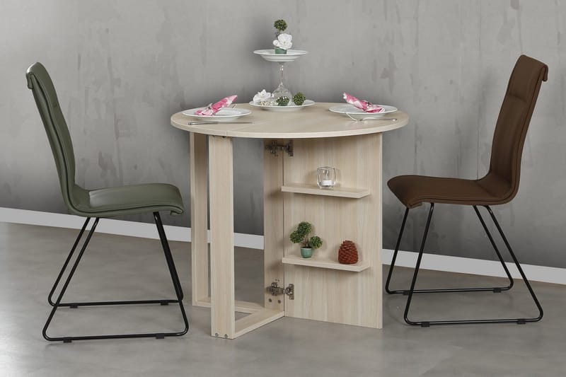 Comfortale Matbord Runt Hopfällbart - Ek - Möbler - Matplats - Matbord & köksbord