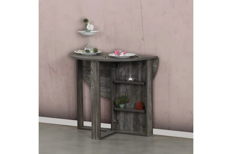 Comfortale Matbord Runt Hopfällbart - Grå Trä - Möbler - Matplats - Matbord & köksbord