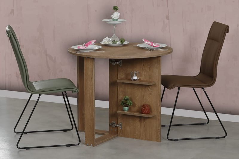 Comfortale Matbord Runt Hopfällbart - Mörk Ek - Möbler - Matplats - Matbord & köksbord