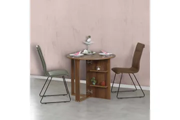 Comfortale Matbord Runt Hopfällbart - Valnöt - Möbler - Matplats - Matbord & köksbord