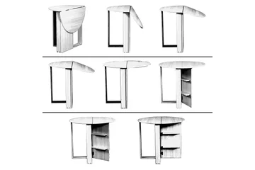 Comfortale Matbord Runt Hopfällbart - Vit - Möbler - Matplats - Matbord & köksbord