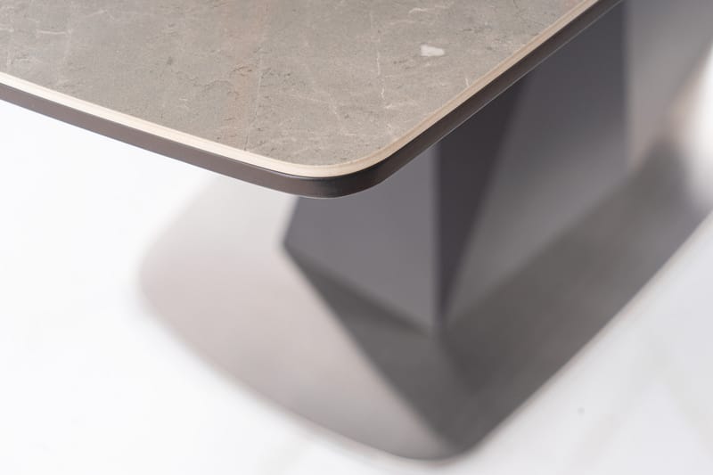 COQUINA Förlängningsbart Matbord 160 cm Keramik/Svart/Silver - Bord - Matbord & köksbord