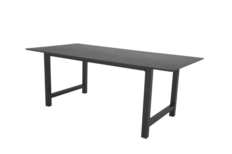 Count Stort Rektangulärt Matbord 220 cm med Mörkt Trä- och Metallutseende - Svart - Möbler - Matplats - Matbord & köksbord