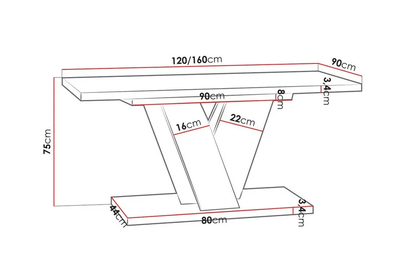 Denogal Matbord 90 cm Black high gloss - Möbler - Matplats - Matbord & köksbord