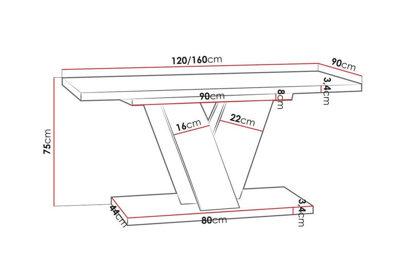 Denogal Matbord 90 cm Black high gloss - Möbler - Matplats - Matbord & köksbord