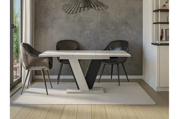 Denogal Utdragbart Rektangulärt Matbord 120 cm med Betongutseende - Ljusgrå - Möbler - Matplats - Matbord & köksbord
