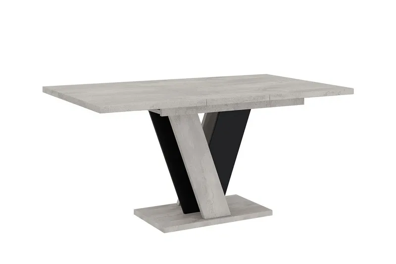 Denogal Utdragbart Rektangulärt Matbord 120 cm med Betongutseende - Ljusgrå - Möbler - Matplats - Matbord & köksbord