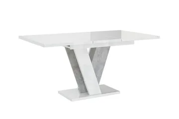 Denogal Utdragbart Rektangulärt Matbord 120 cm med Betongutseende - Vit - Möbler - Matplats - Matbord & köksbord