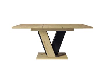 Denogal Utdragbart Rektangulärt Matbord 120 cm med Trä- och Ekutseende - Svart - Möbler - Matplats - Matbord & köksbord